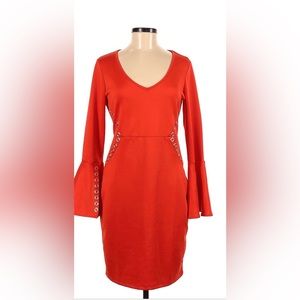 Bell sleeve Orange stud Venus dress